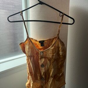 Rue21 Gold Ruched Buttoned Camisole